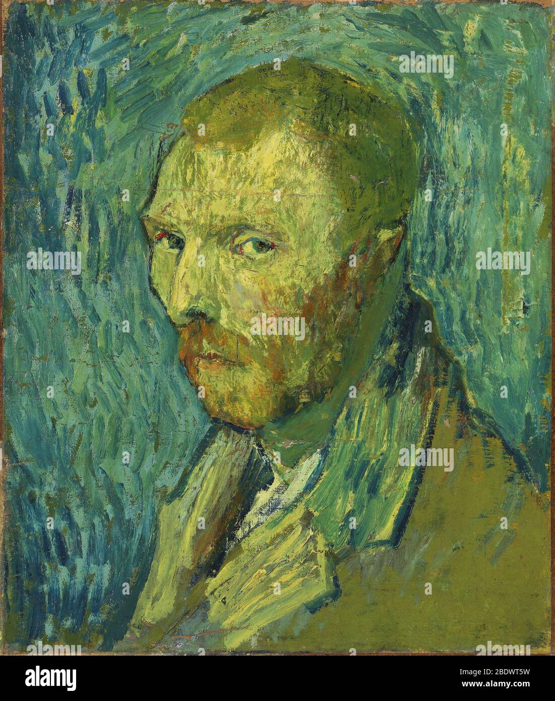 Le Selfportraien d'Oslo par Vincent Willem Van Gogh, 1889. Galerie nationale, Norvège Banque D'Images