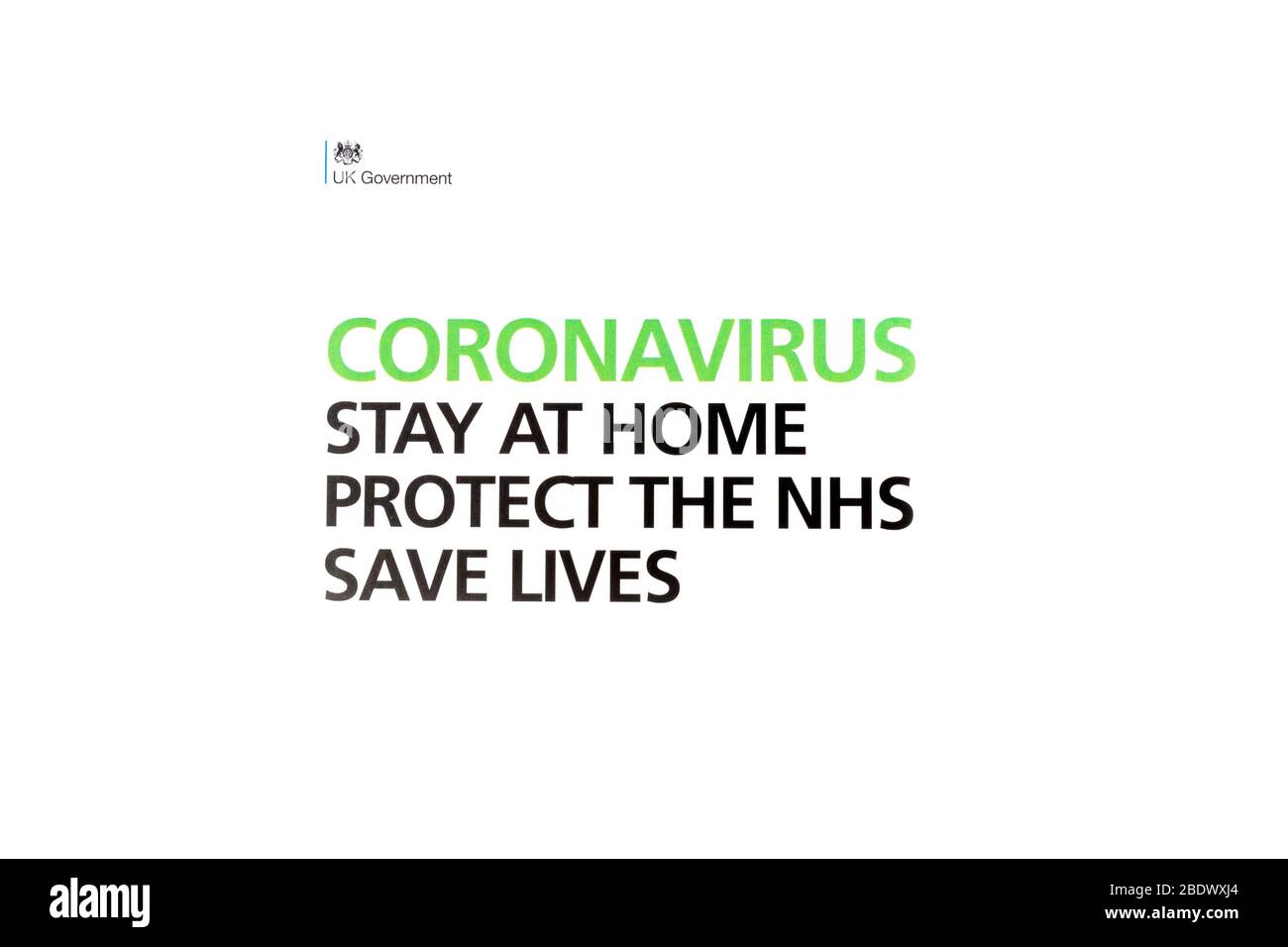 Coronavirus rester à la maison, protéger le nhs, sauver des vies message, royaume-uni Banque D'Images