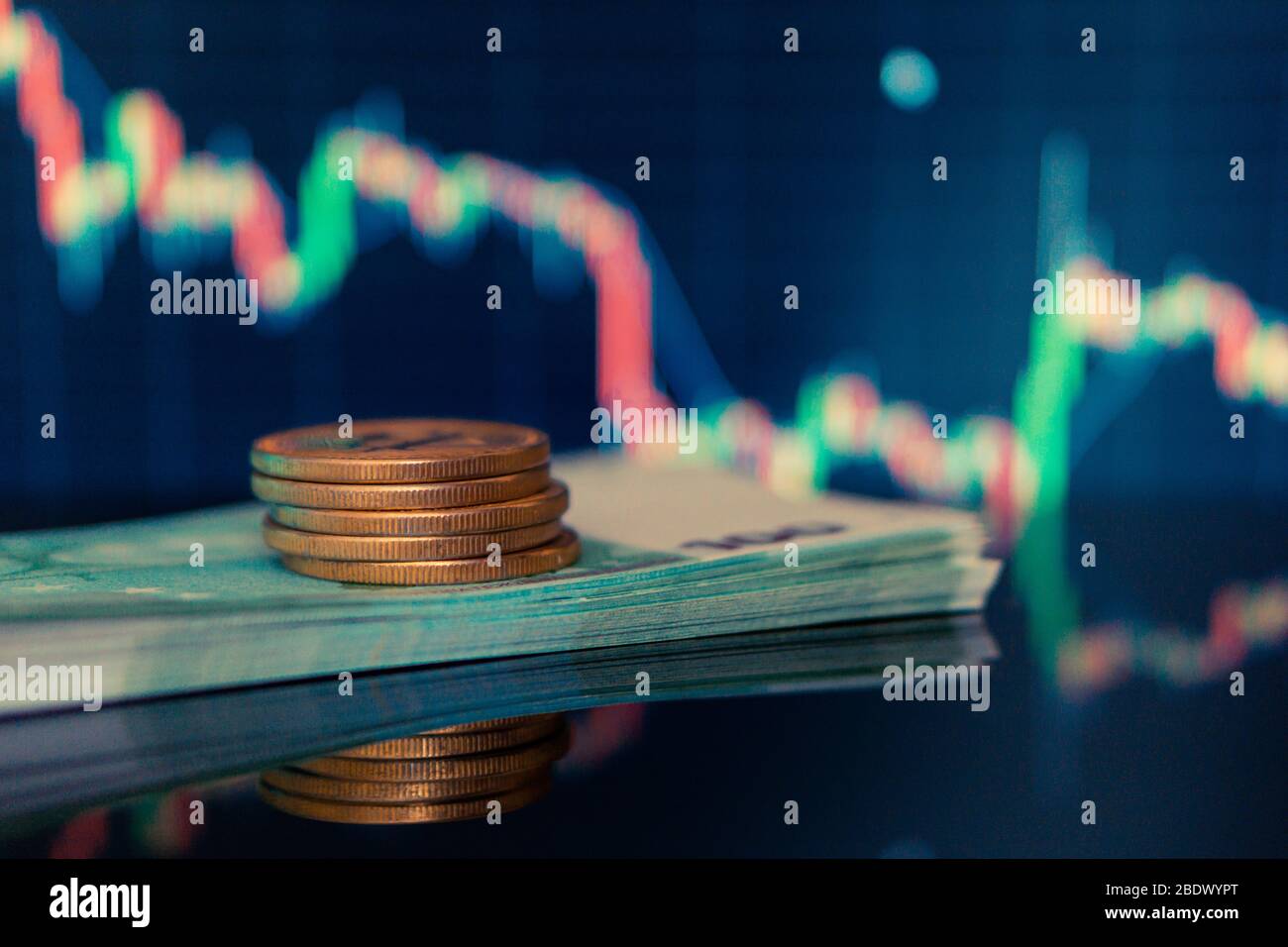 Graphique de négociation de bourse adapté au concept d'investissement financier. Tendances économiques contexte pour l'idée d'affaires et tout art de conception de travail. Résumé Banque D'Images