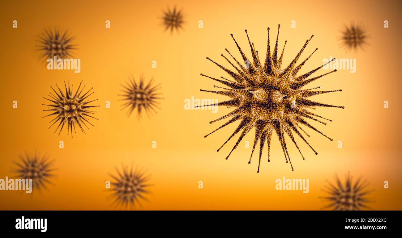 Coronavirus - concept de microbiologie et de virologie - illustration tridimensionnelle Banque D'Images