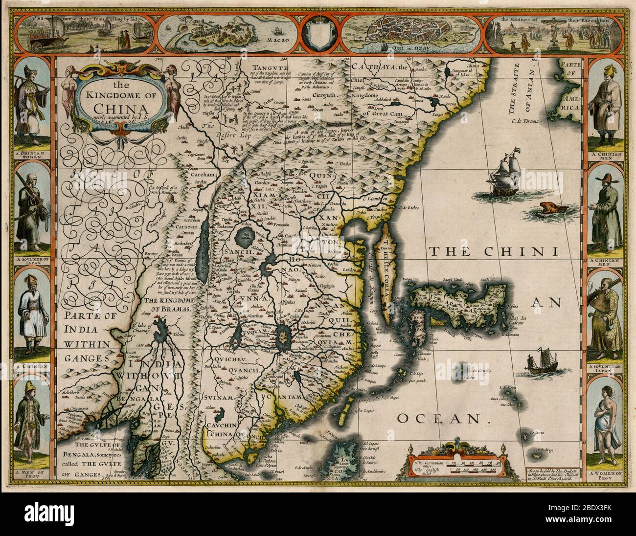 John Speed, carte du Royaume de Chine, 1626 Banque D'Images