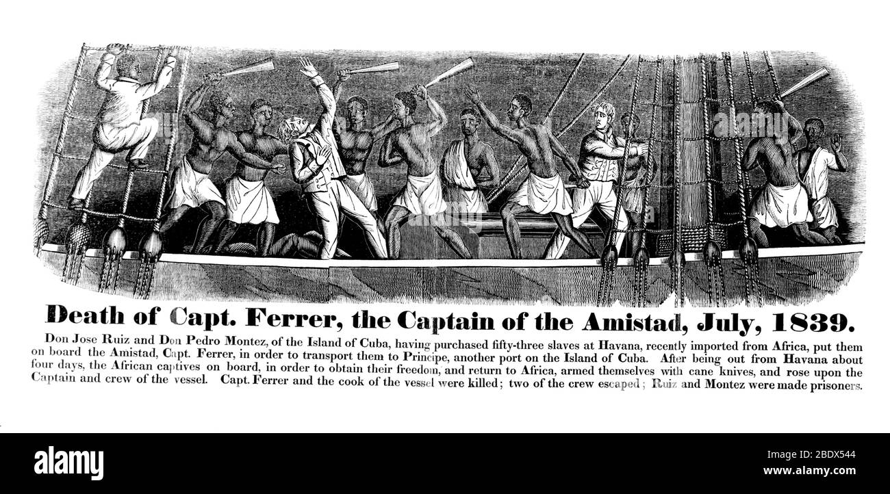 Le navire esclave Amistad Revolt, 1839 Banque D'Images