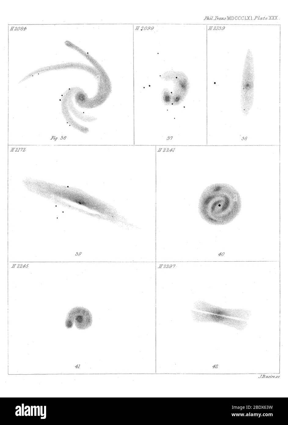 William Parsons, observations sur les nébuleuses, 1861 Banque D'Images