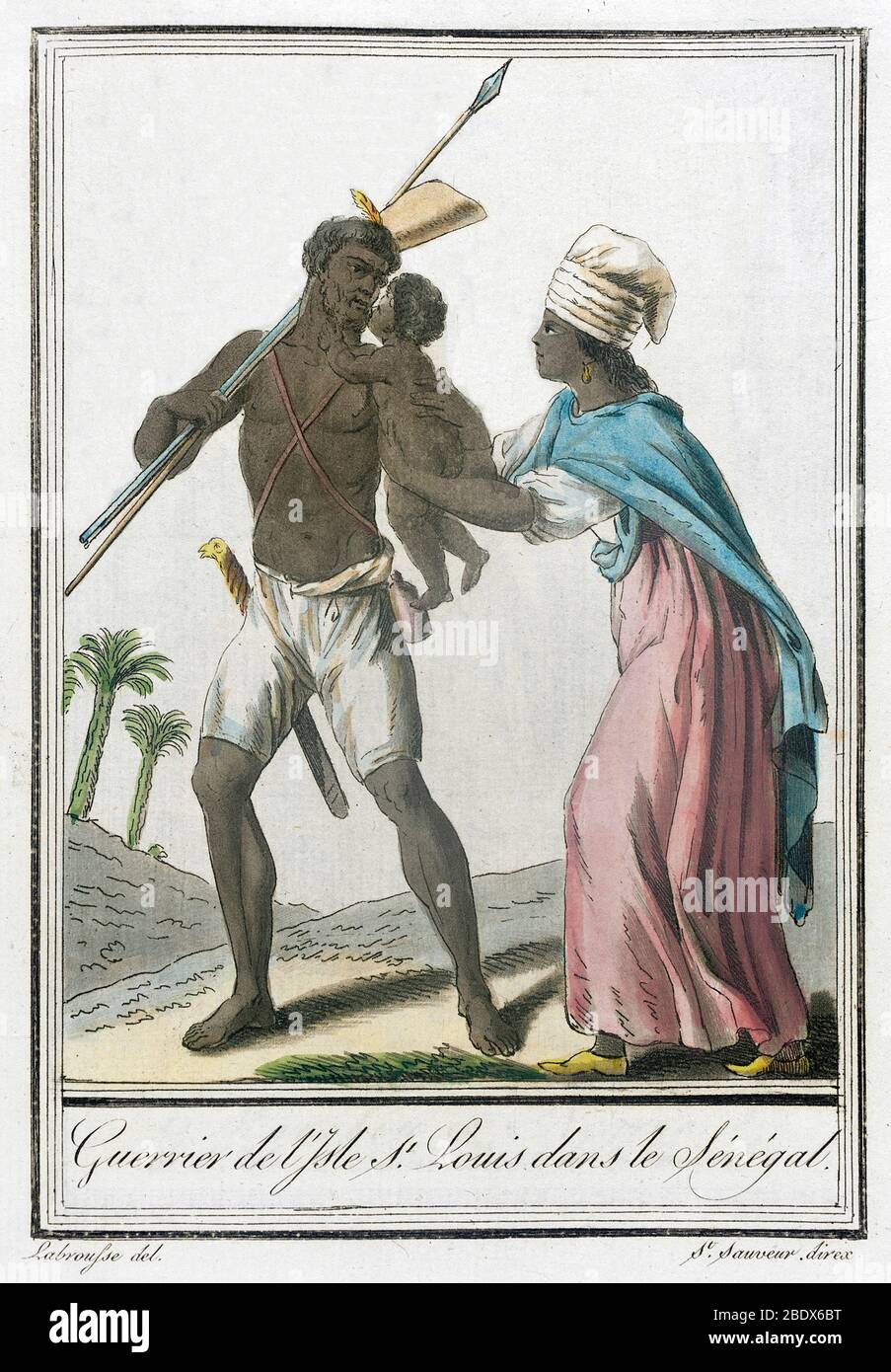 Afrique de l'Ouest, M√©tis Warrior, 1797 Banque D'Images