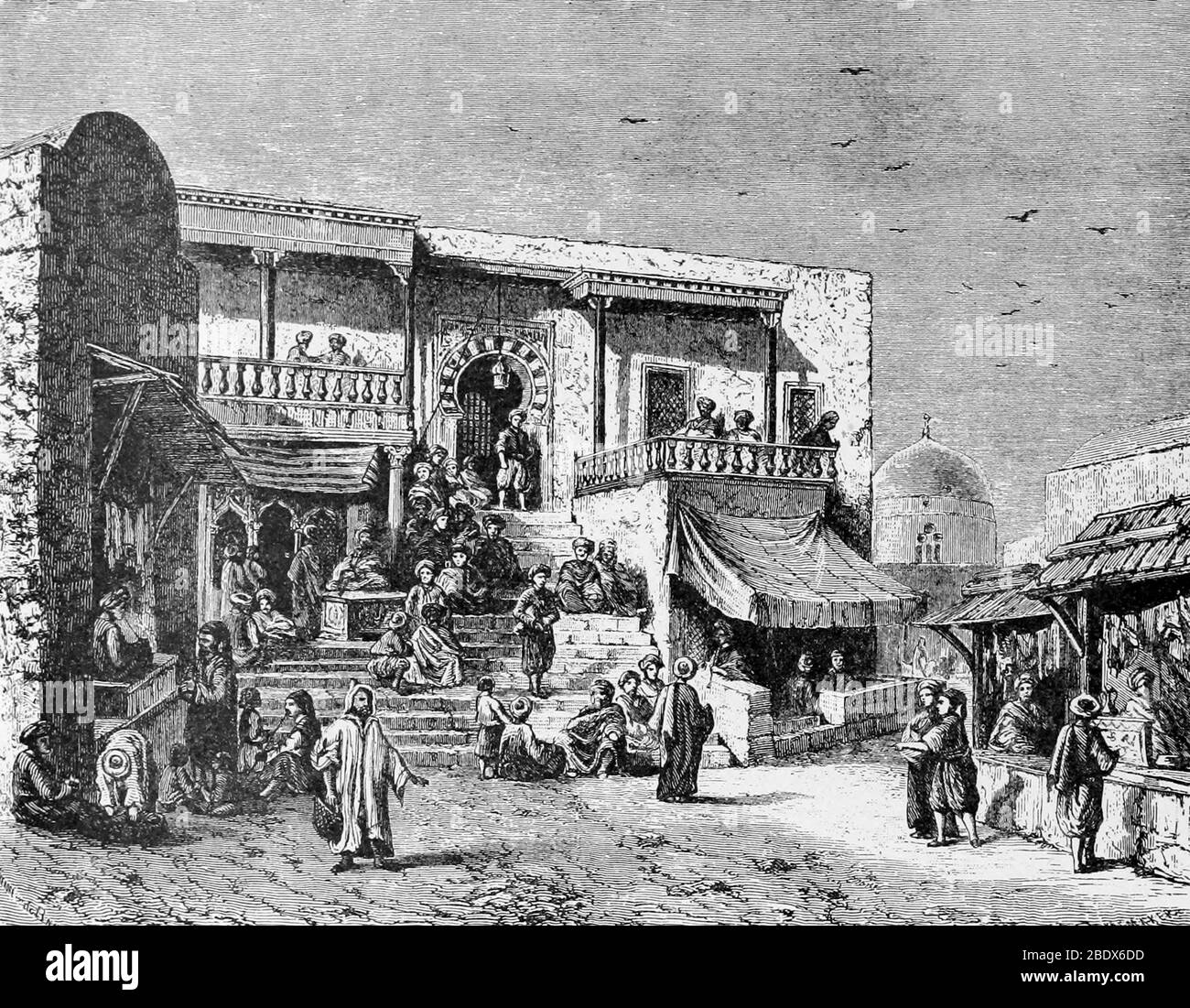 Afrique du Nord, Sidi Bou Said Cafe, XIXe siècle Banque D'Images