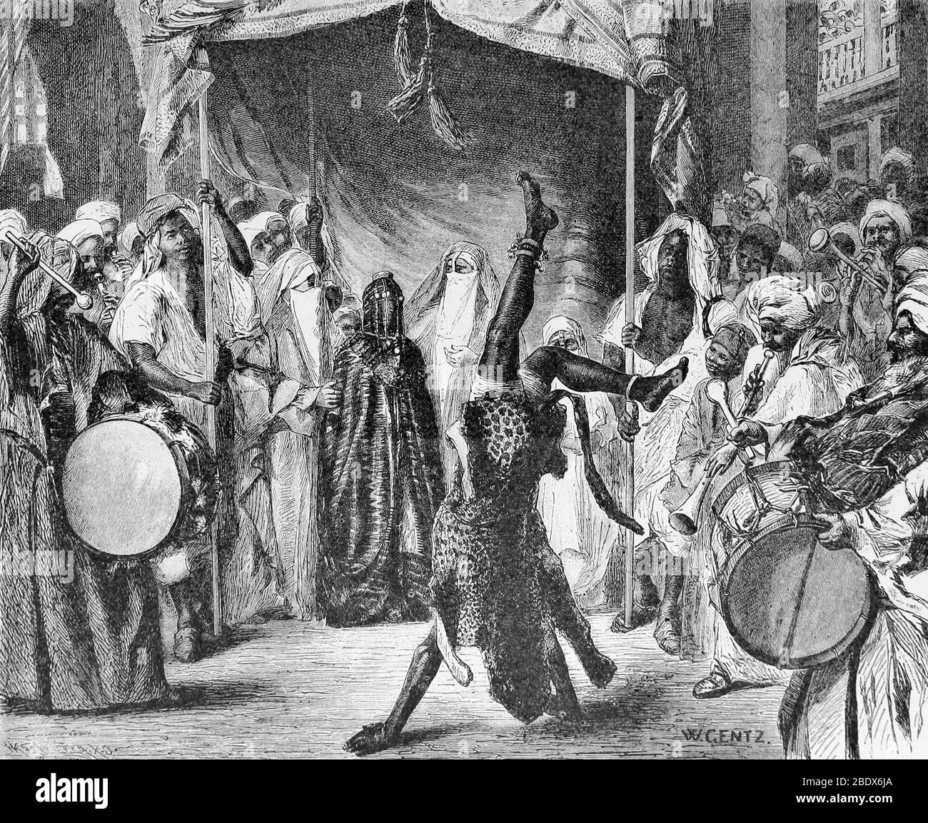 Douanes de mariage du Caire, Dumiyati Zaffa, XIXe siècle Banque D'Images