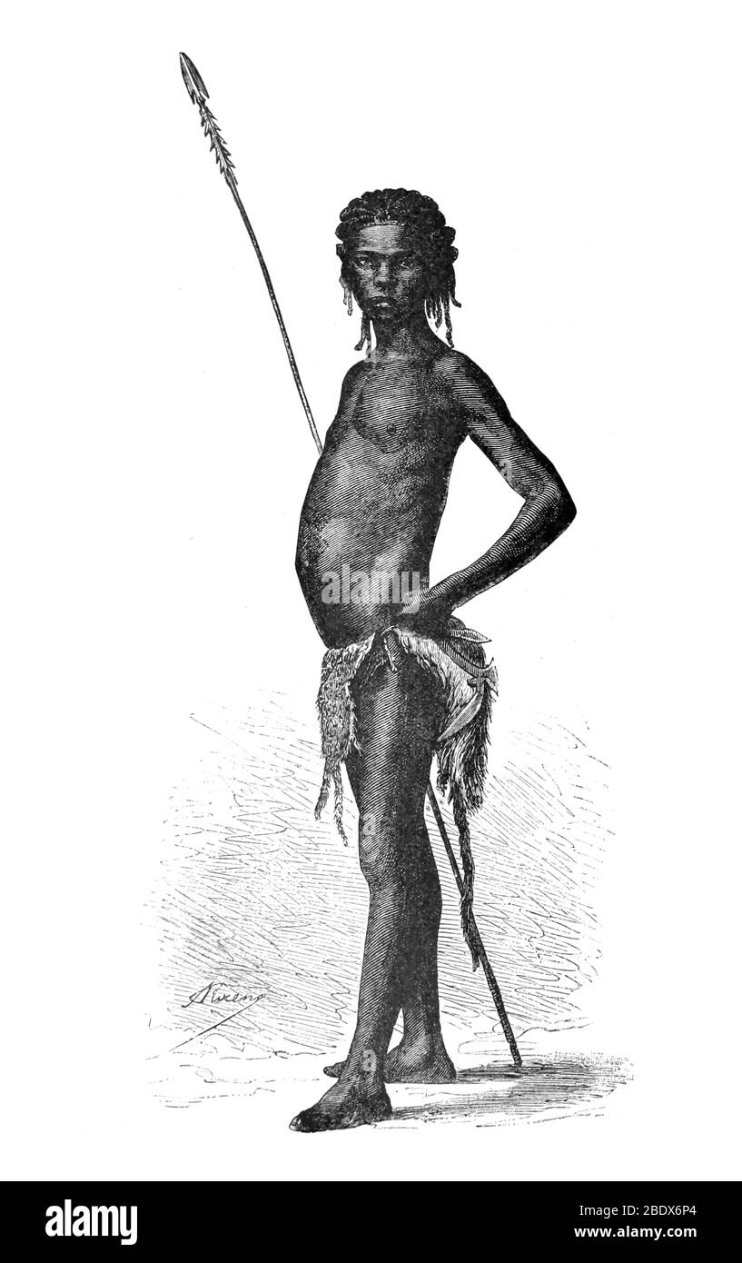Afrique centrale, Azande Warrior, 19 Banque D'Images