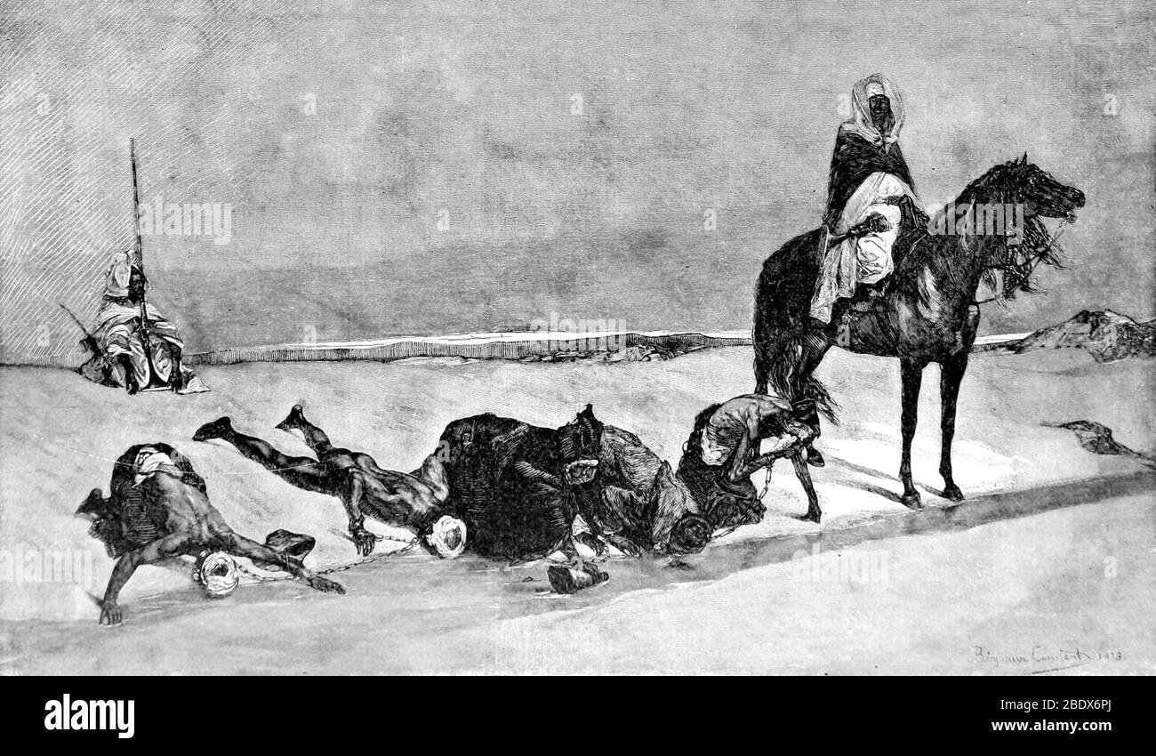 Commerce arabe des esclaves, XIXe siècle Banque D'Images