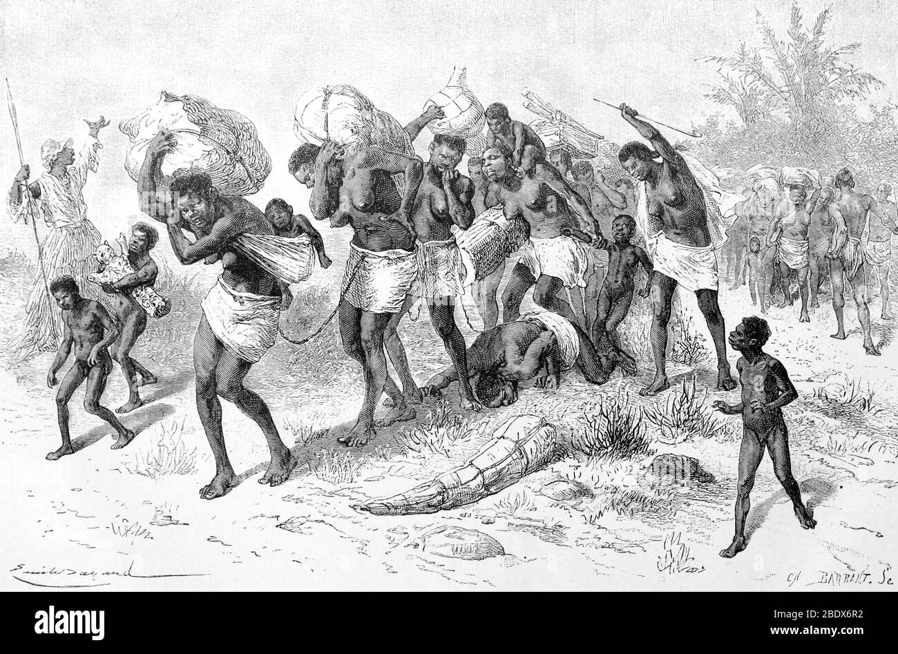 Afrique centrale, Commerce des esclaves de l'Atlantique, XIXe siècle Banque D'Images