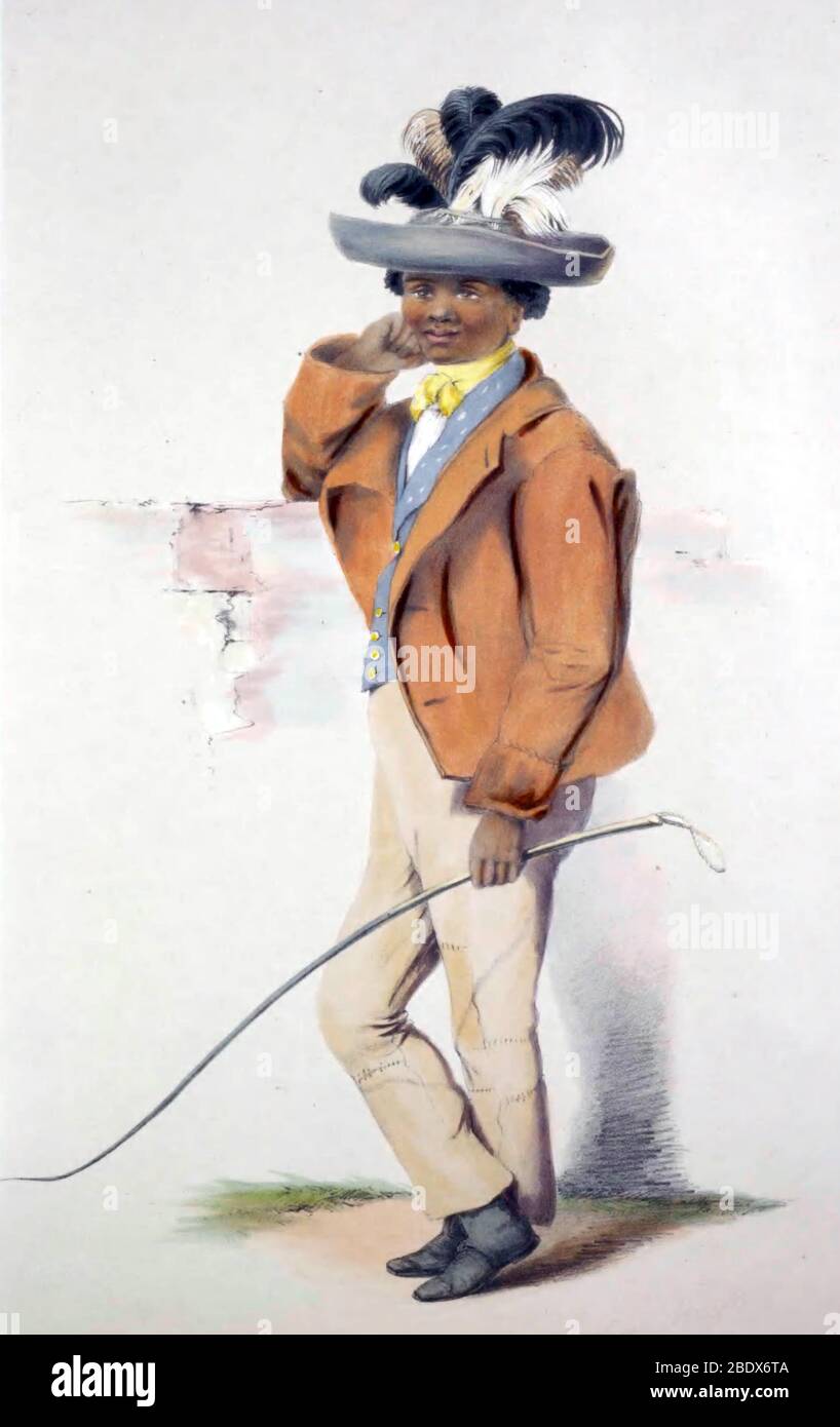 Afrique du Sud, demi-caste Khoikhoi Boy, 1840 Banque D'Images