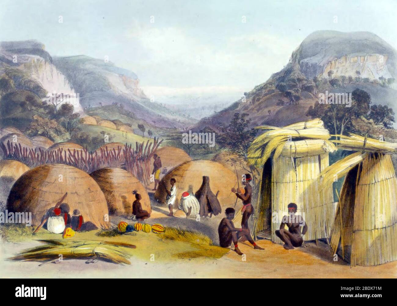 Afrique du Sud, Inanda Kraal, 1840 Banque D'Images