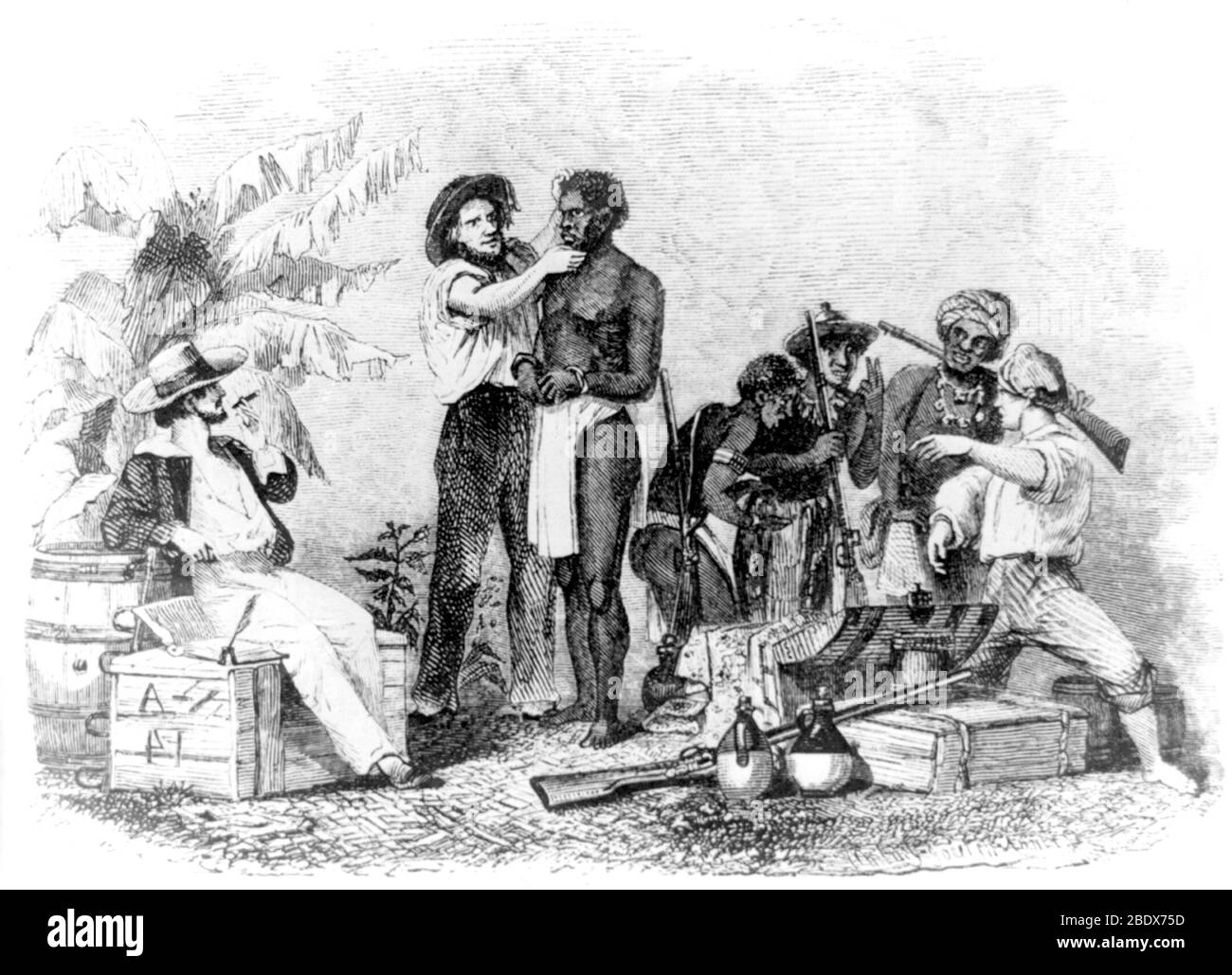 Afrique, Traders esclaves, 1854 Banque D'Images