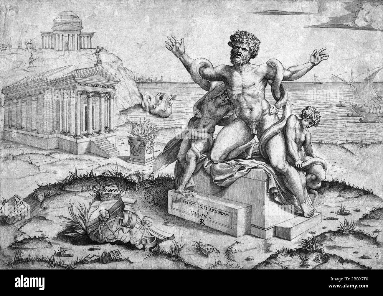 Guerre de Troie, mort de Laoco√∂n Banque D'Images