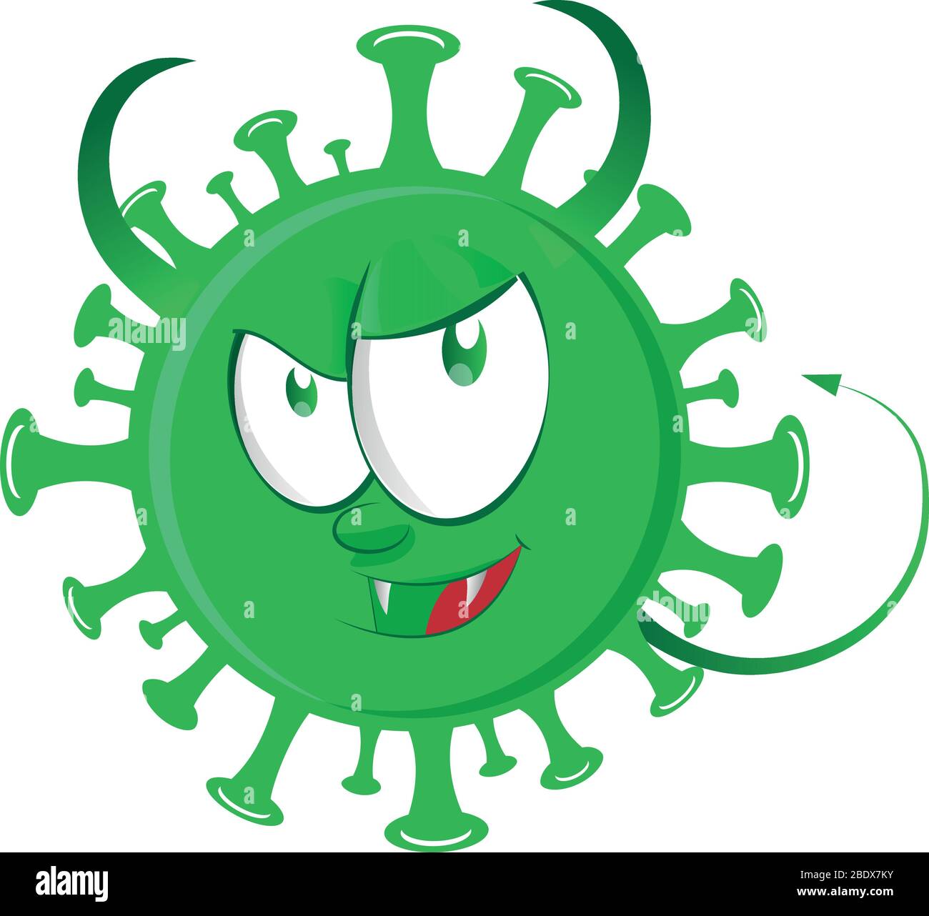 arrêter le caricature des personnages du coronavirus mal Illustration de Vecteur