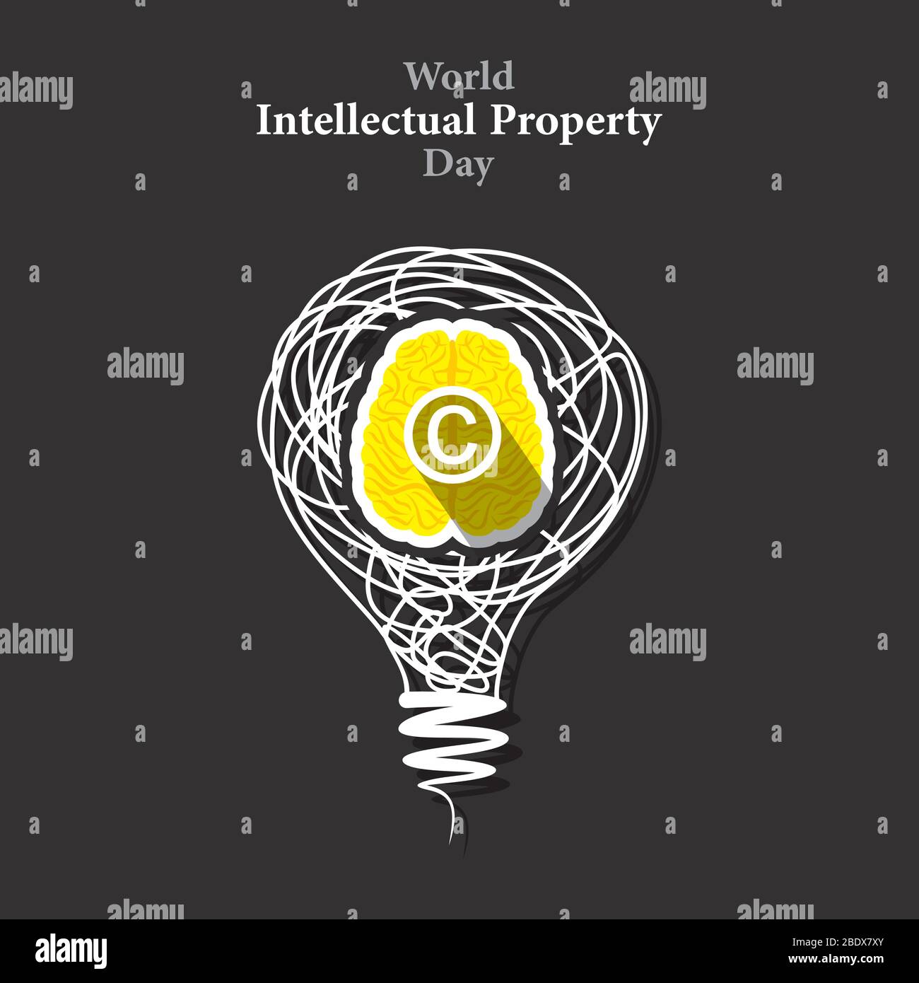 Affiche de la Journée mondiale de la propriété intellectuelle. Arrière-plan de l'illustration vectorielle. Illustration de Vecteur