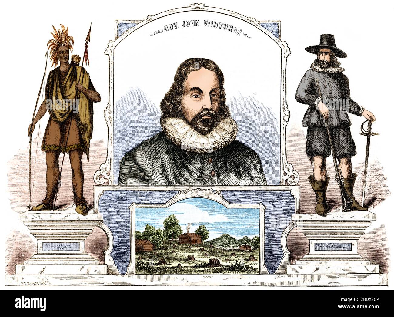 John Winthrop, responsable puritan anglais Banque D'Images