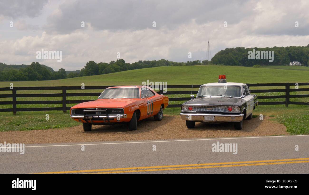 Ancienne voiture de police à Leipers Fork - LEIPERS FORK, ÉTATS-UNIS - 17 JUIN 2019 Banque D'Images