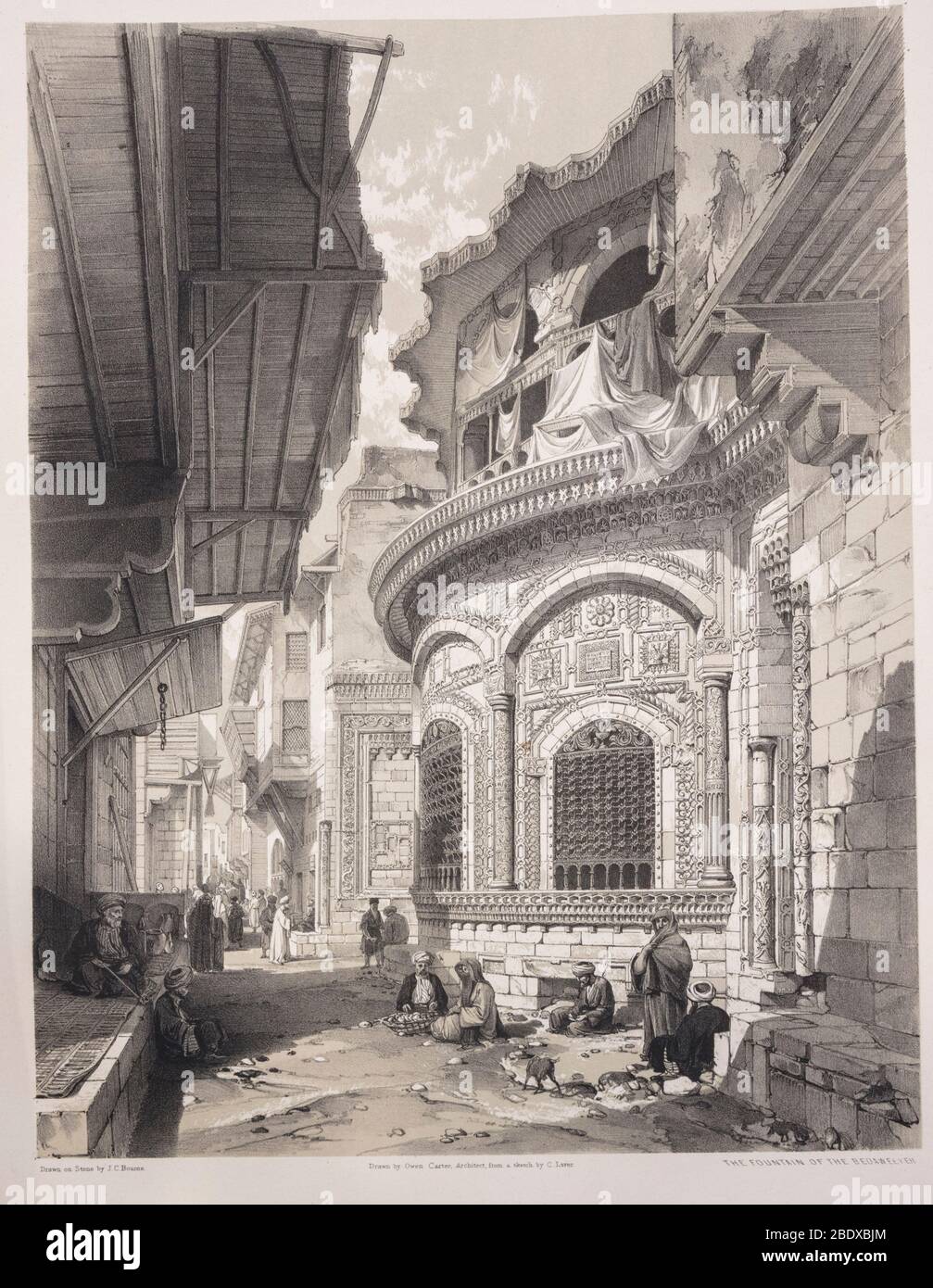 La Fontaine de la Bedaweyah, Robert Hay, illustrations du Caire, Londres, 1840 Banque D'Images