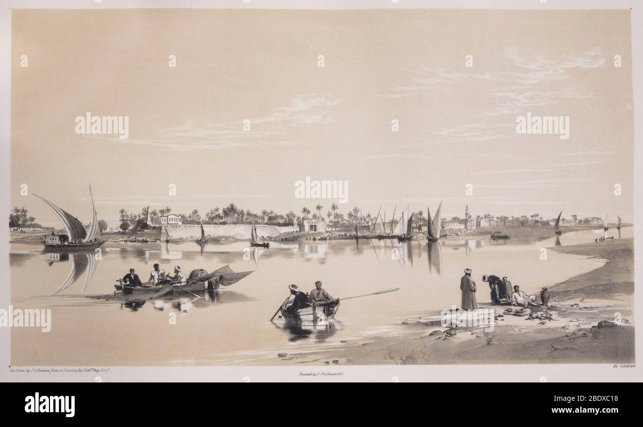 El-Geezah, Robert Hay, illustrations du Caire, Londres, 1840 Banque D'Images