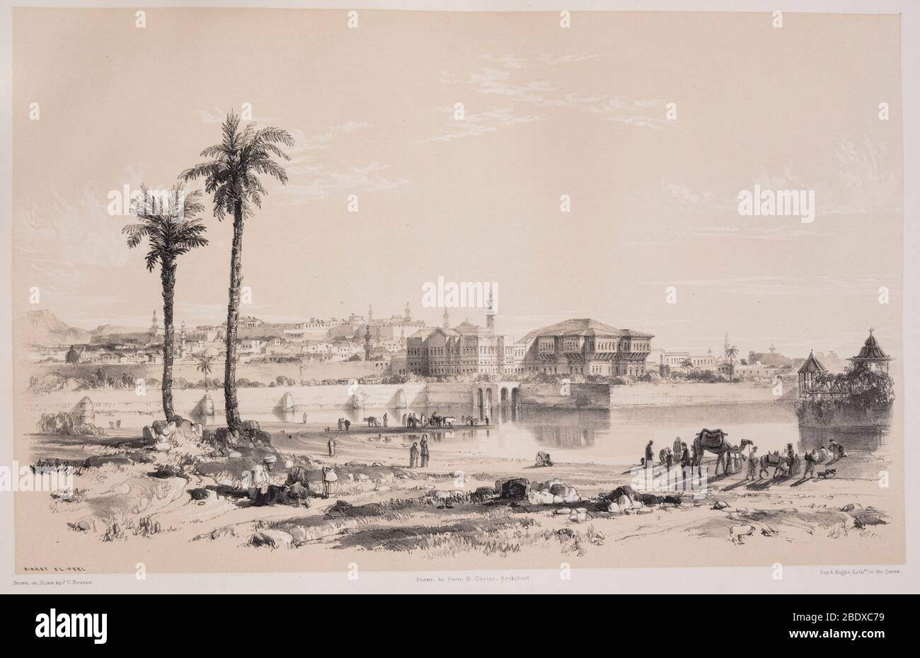 Birket el-Feel, Robert Hay, illustrations du Caire, Londres, 1840 Banque D'Images