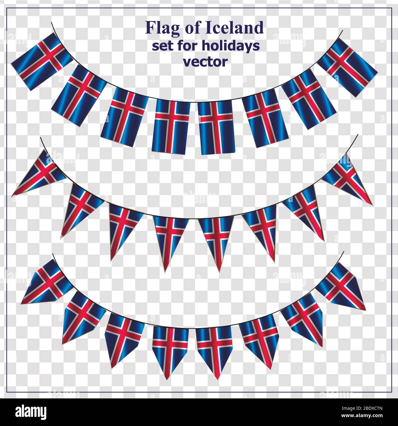 Fond lumineux avec drapeaux de l'Islande. Bonne journée Islande contexte. Ensemble lumineux avec drapeaux. Illustration de Vecteur