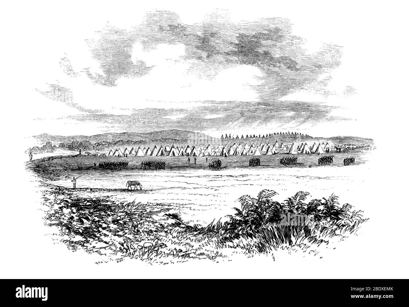 Guerre du Dakota de 1862, libération du camp Banque D'Images