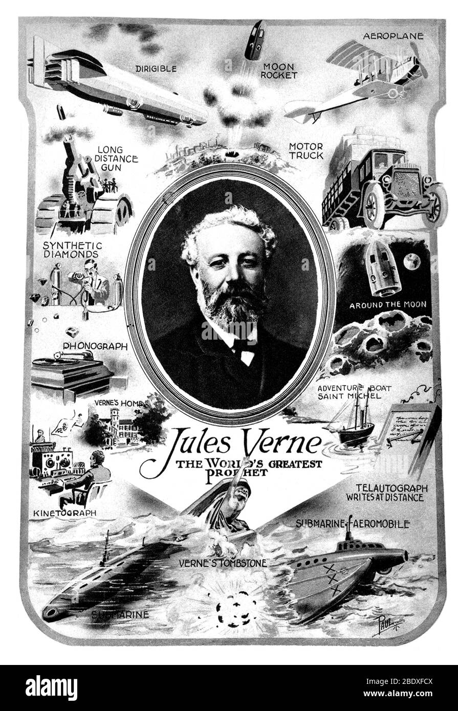 Jules Verne, le plus grand prophète du monde Banque D'Images