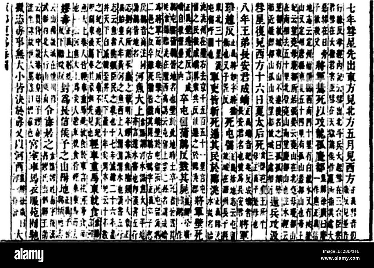 Rapport chinois du Comet de Halley, 240 BCE Banque D'Images