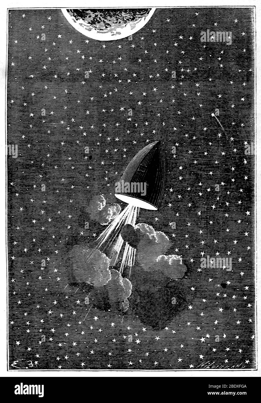 Jules Verne, « autour de la Lune » Banque D'Images