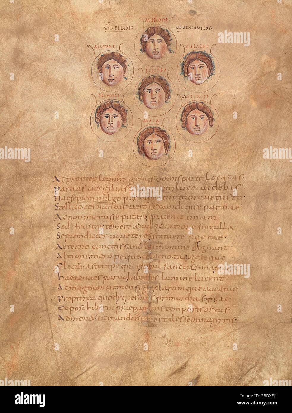 Aratea, Constellation des Pléiades, IXe siècle Banque D'Images