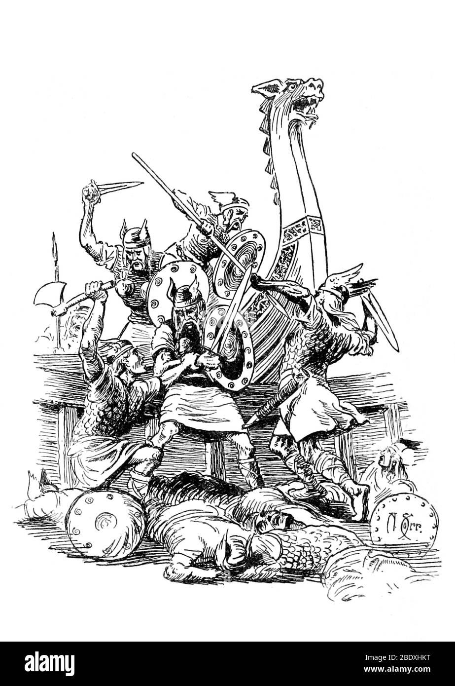 Les guerriers vikings Banque D'Images