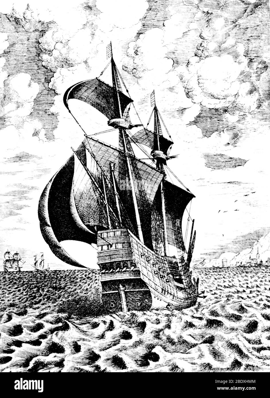 Barque à quatre mâts, XVIe siècle Banque D'Images