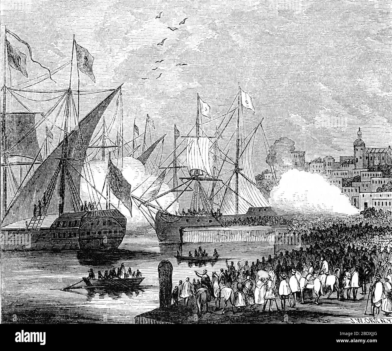 De Soto Selle Sail de l'Espagne, 1539 Banque D'Images