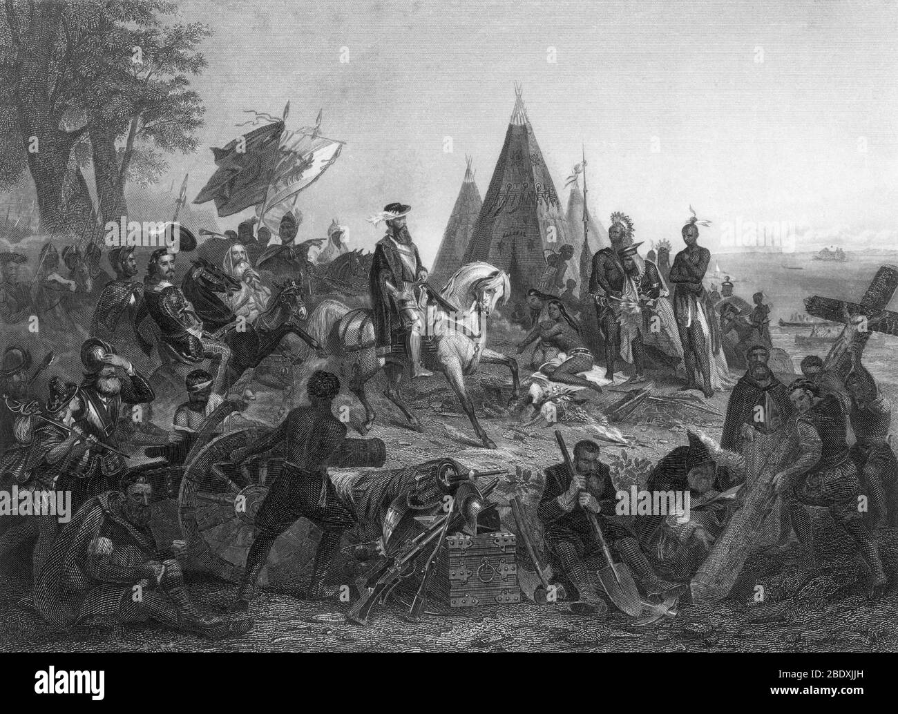 De Soto découvre le Mississippi, 1541 Banque D'Images