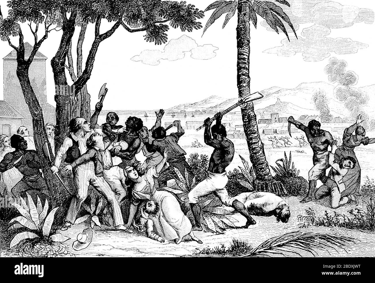 Révolution haïtienne, insurrection, 1791 Banque D'Images