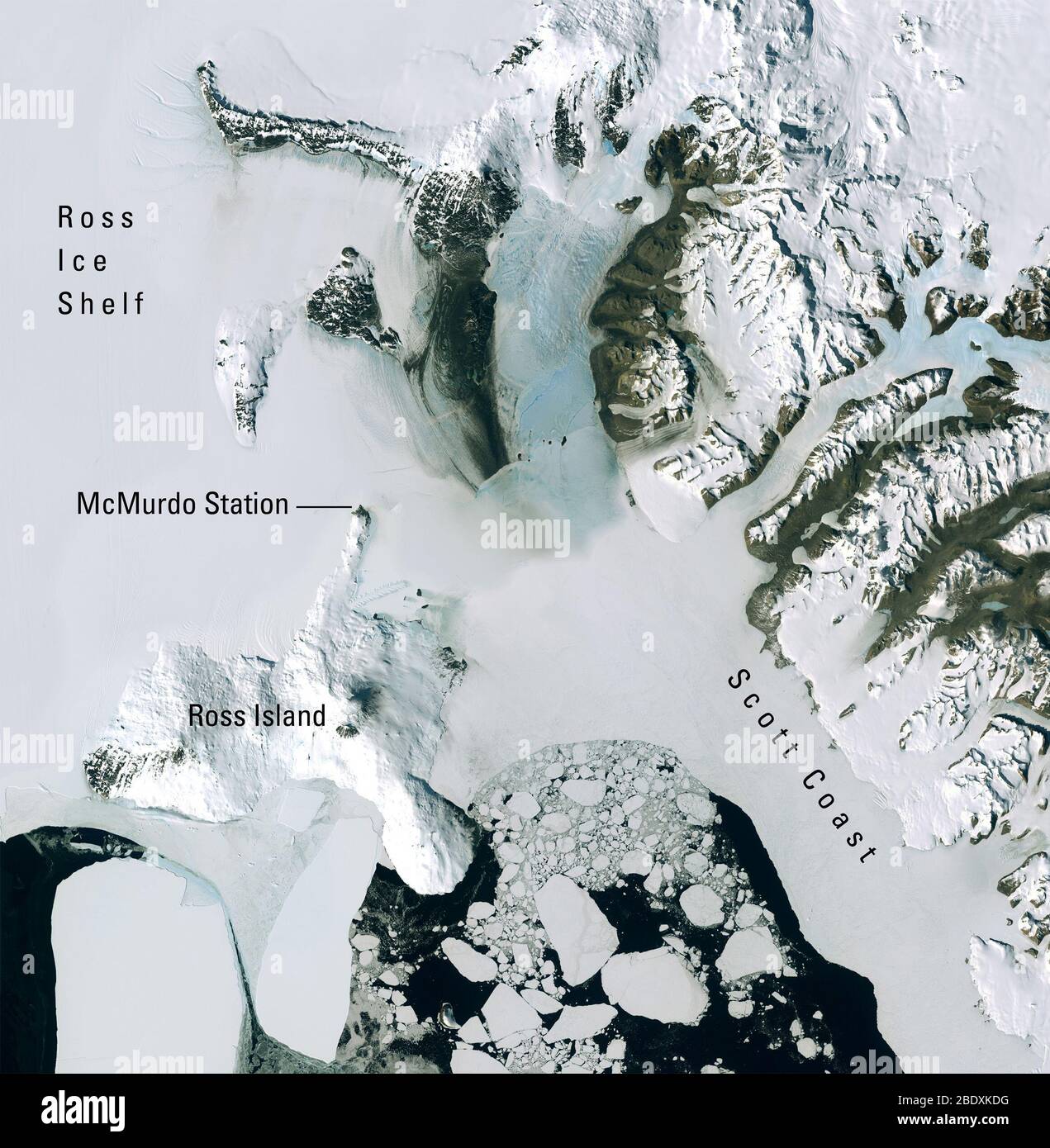 Mosaïque d'images Landsat de l'Antarctique Banque D'Images