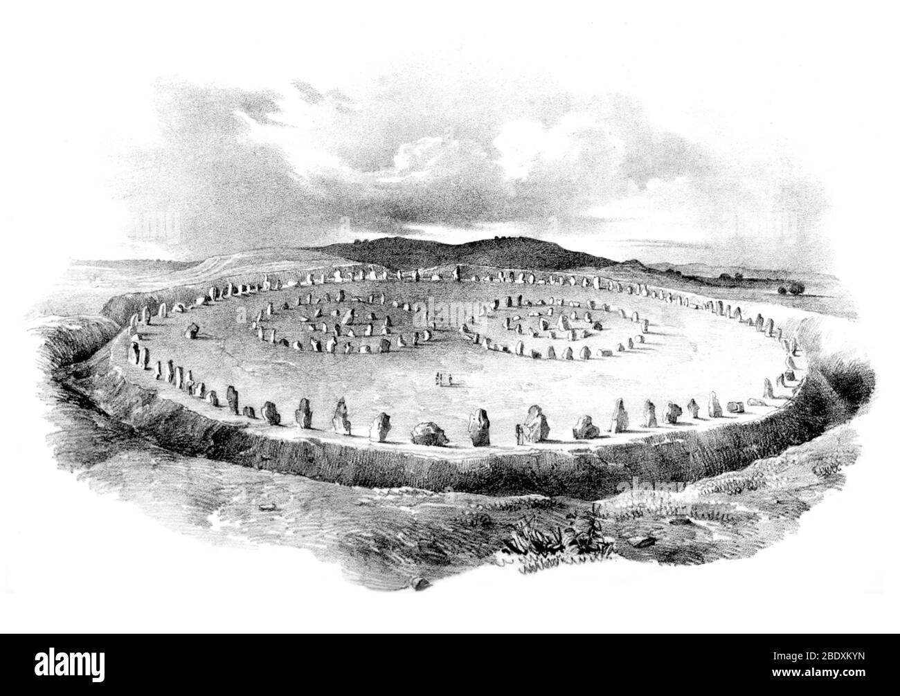 Avebury, Cercle de pierre mégalithique Banque D'Images