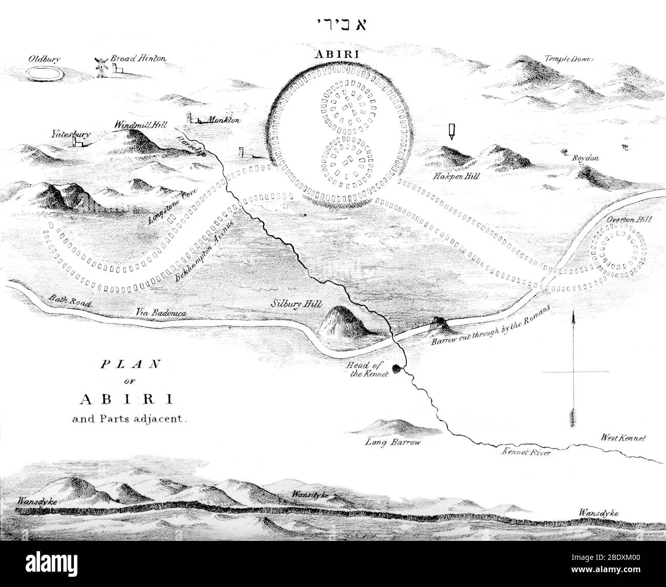 Avebury, Cercle de pierre mégalithique Banque D'Images