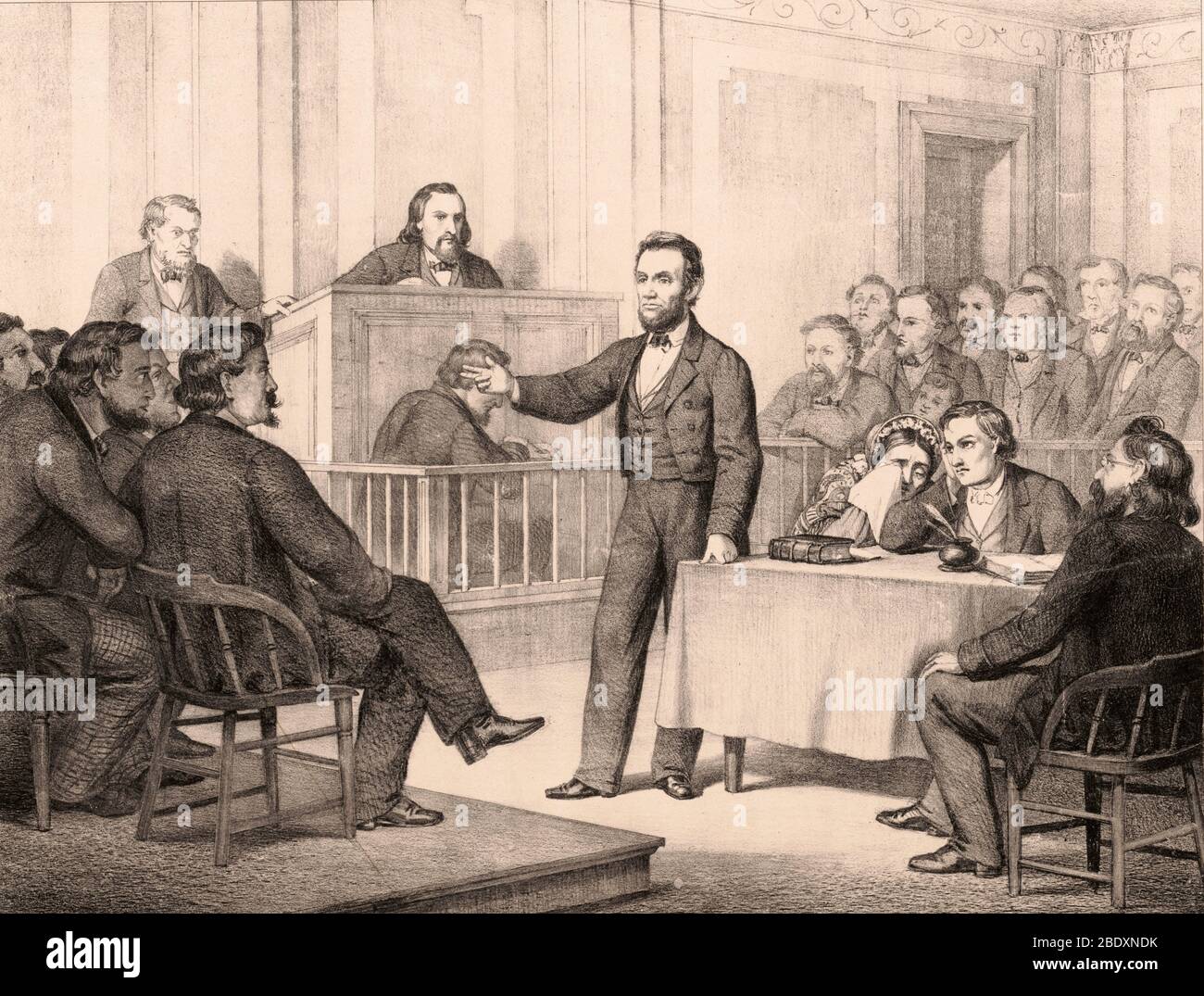 ABE Lincoln comme avocat, 1857 Banque D'Images