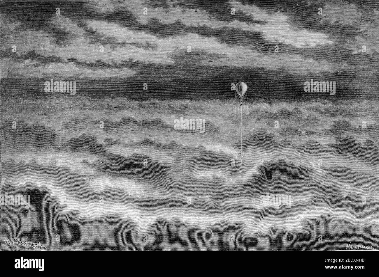 James Glaisher et Henry Tracey Coxwell, 5 septembre 1862 Banque D'Images