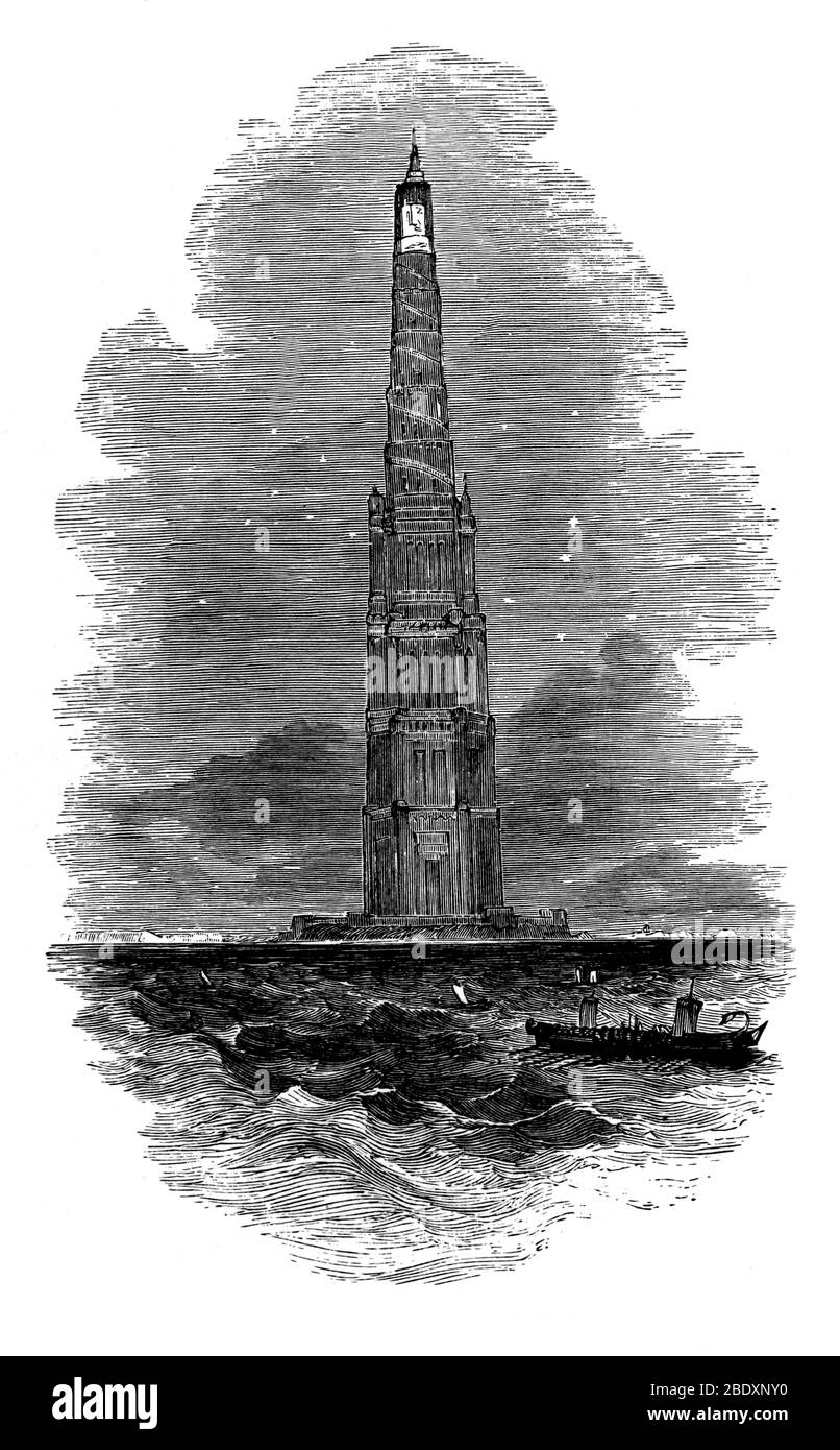 Merveilles de l'ancien monde, phare d'Alexandrie Banque D'Images