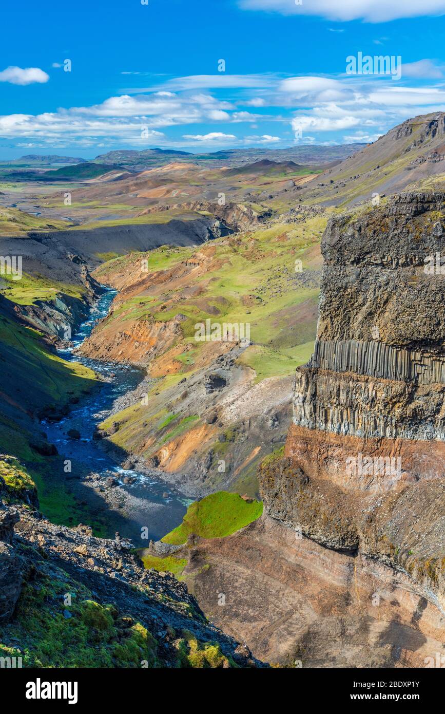 Haifoss, région du Sud, Islande Banque D'Images