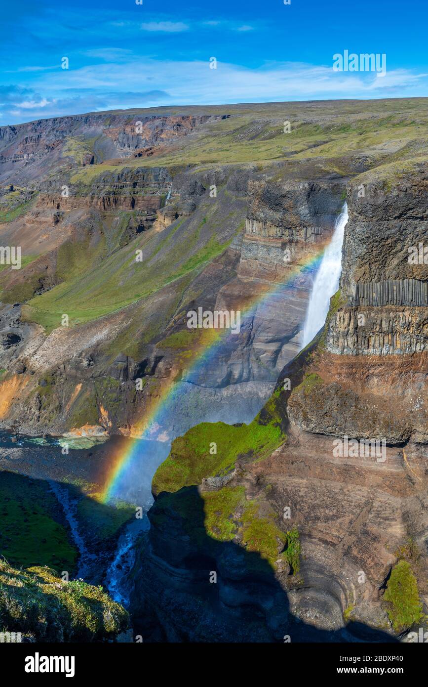 Haifoss, région du Sud, Islande Banque D'Images
