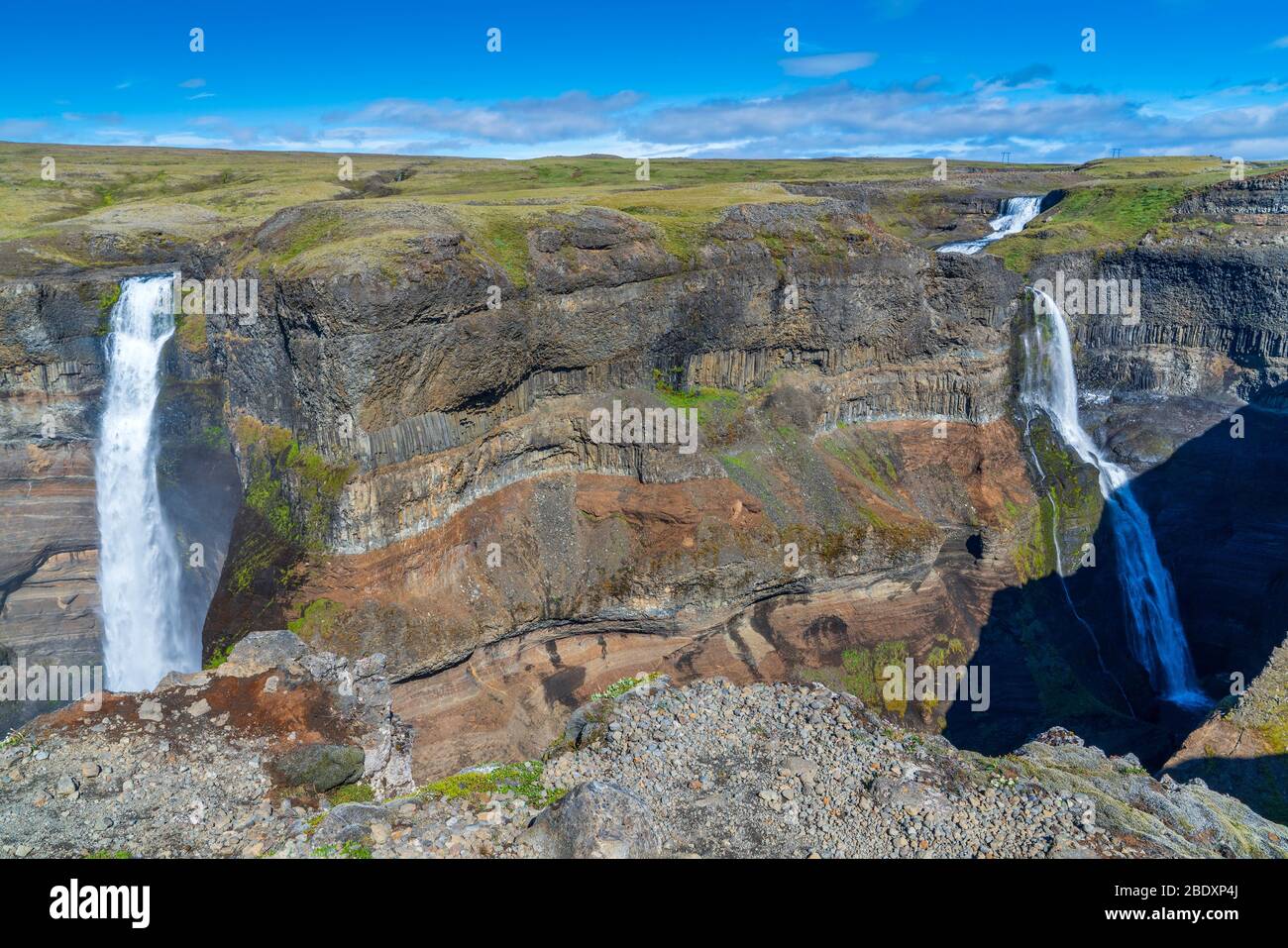 Haifoss, région du Sud, Islande Banque D'Images