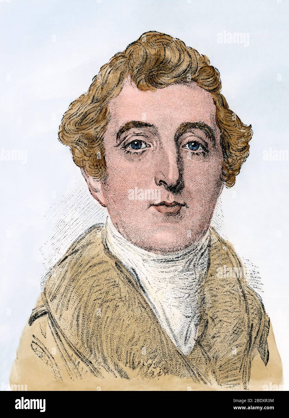 Arthur Wellesley, duc de Wellington. Demi-teinte de couleur manuelle d'une illustration Banque D'Images