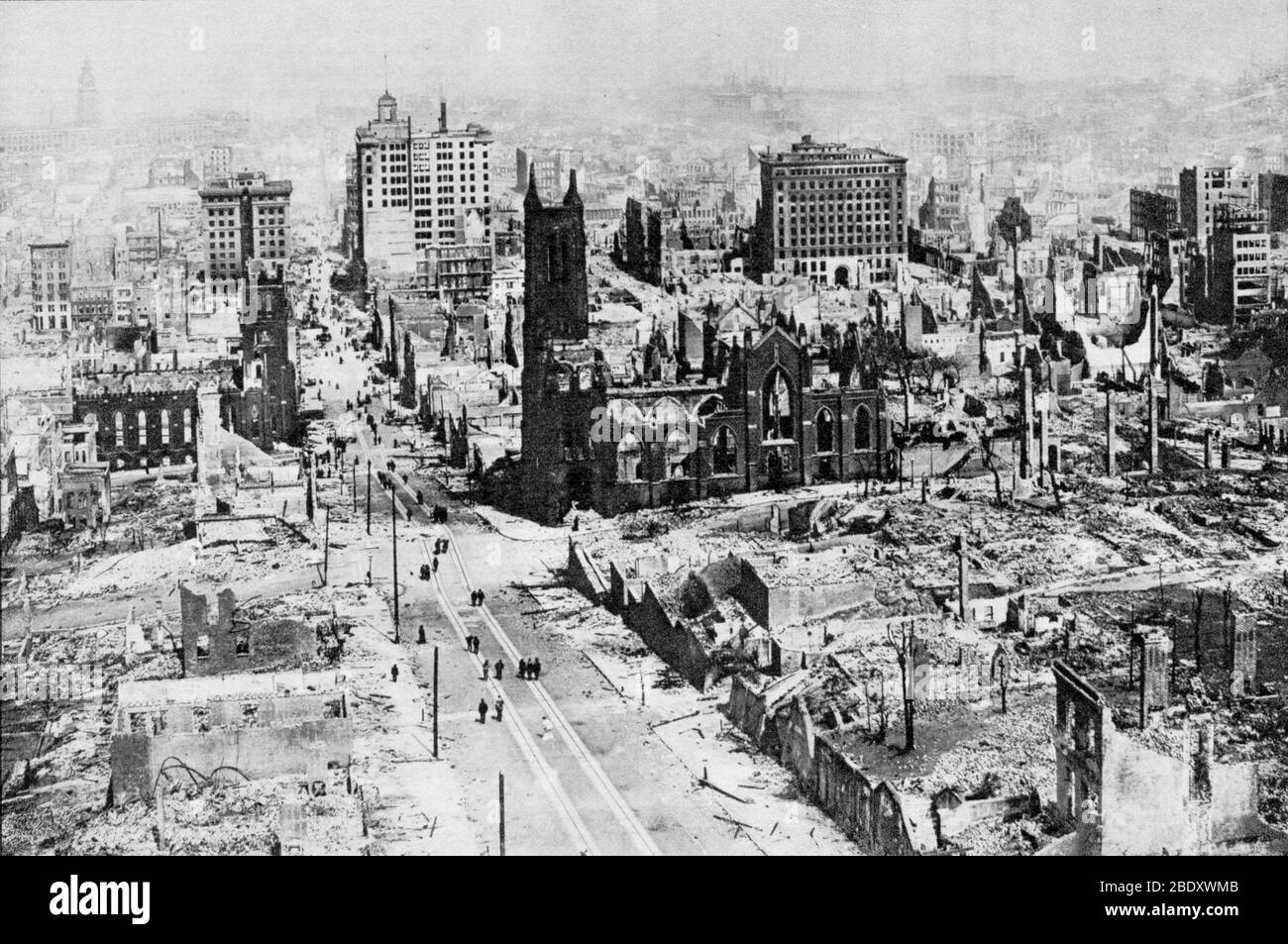 Tremblement de terre de San Francisco, 1906 Banque D'Images