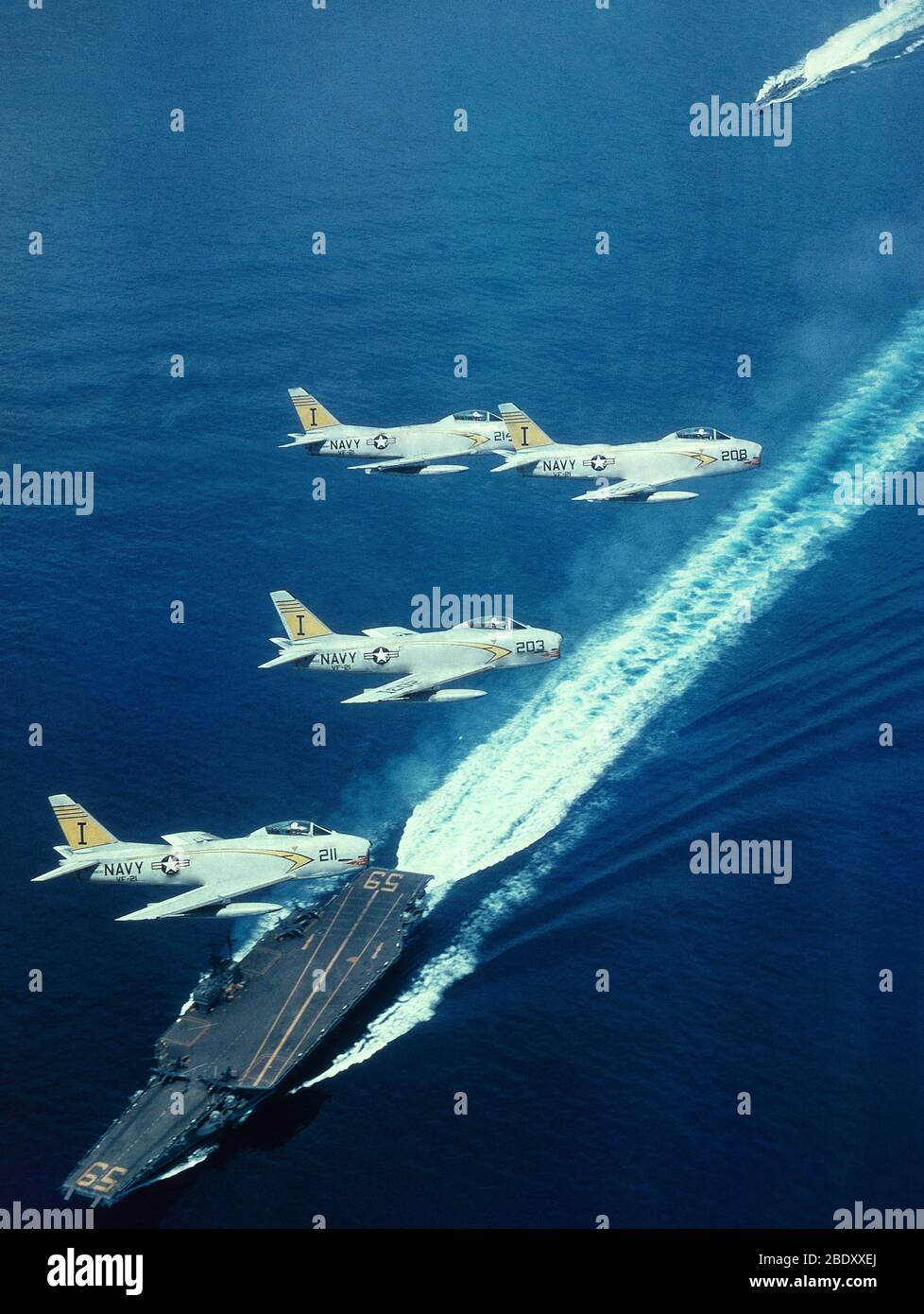 Jets US Navy FJ-2 Banque D'Images