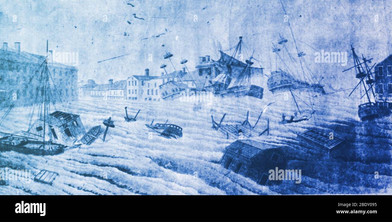 Ouragan, Grand Gale de septembre 1815 Banque D'Images
