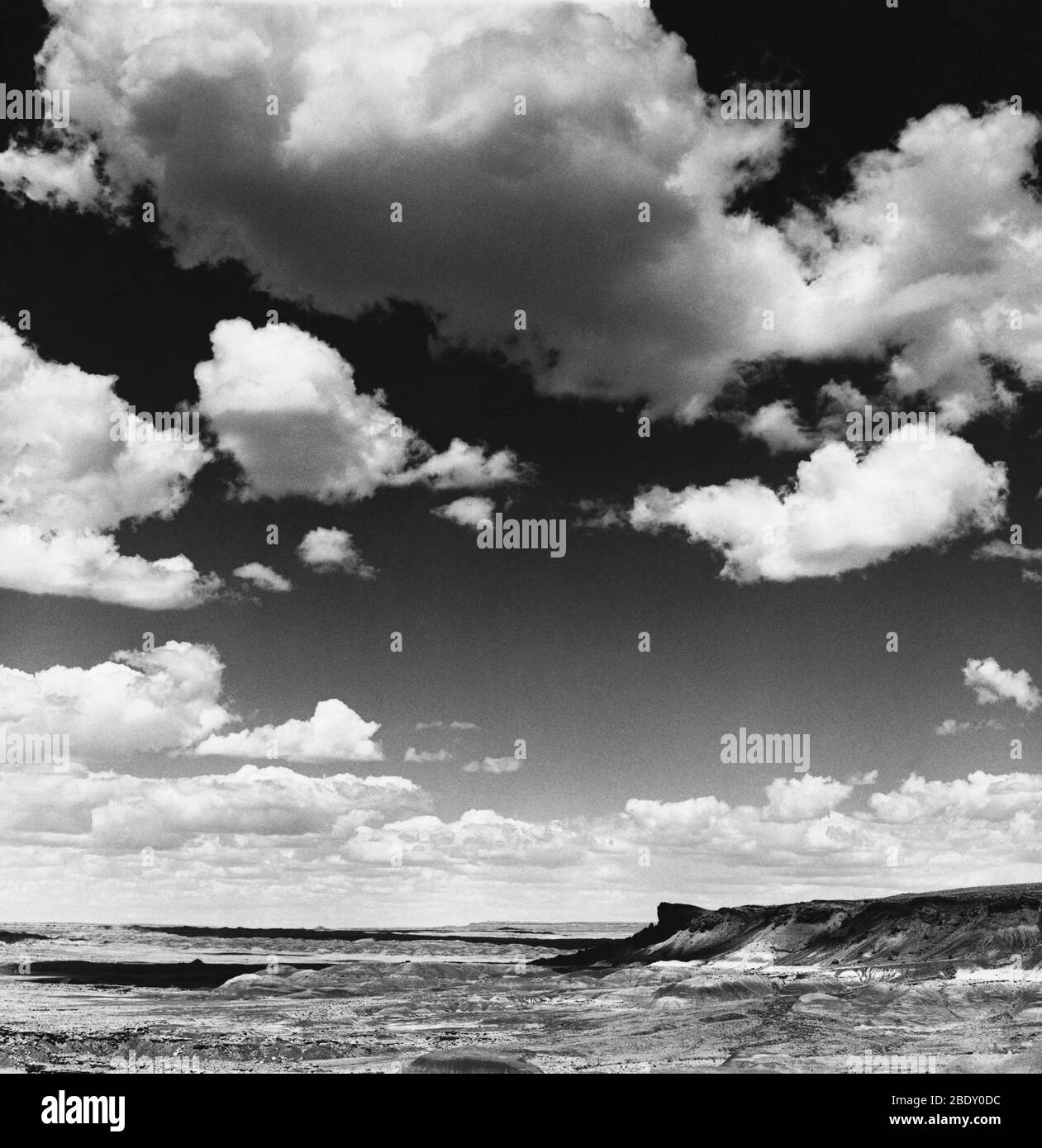 Nuages sur le désert peint, Arizona Banque D'Images