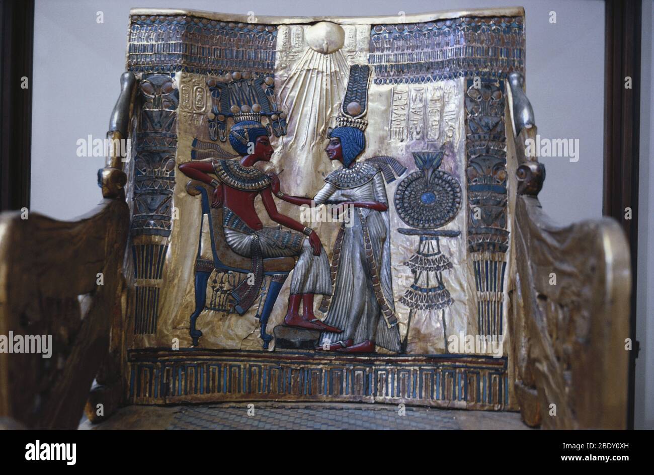 Le trône de Toutankhamun, Egypte Banque D'Images